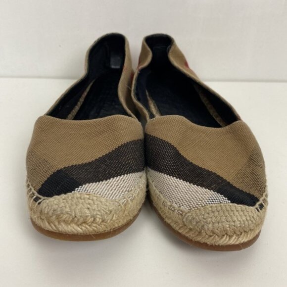 Authentic Burberry Brit Hodgeson Espadrilles Flats Canvas Beige Check 37… - Picture 3 of 11